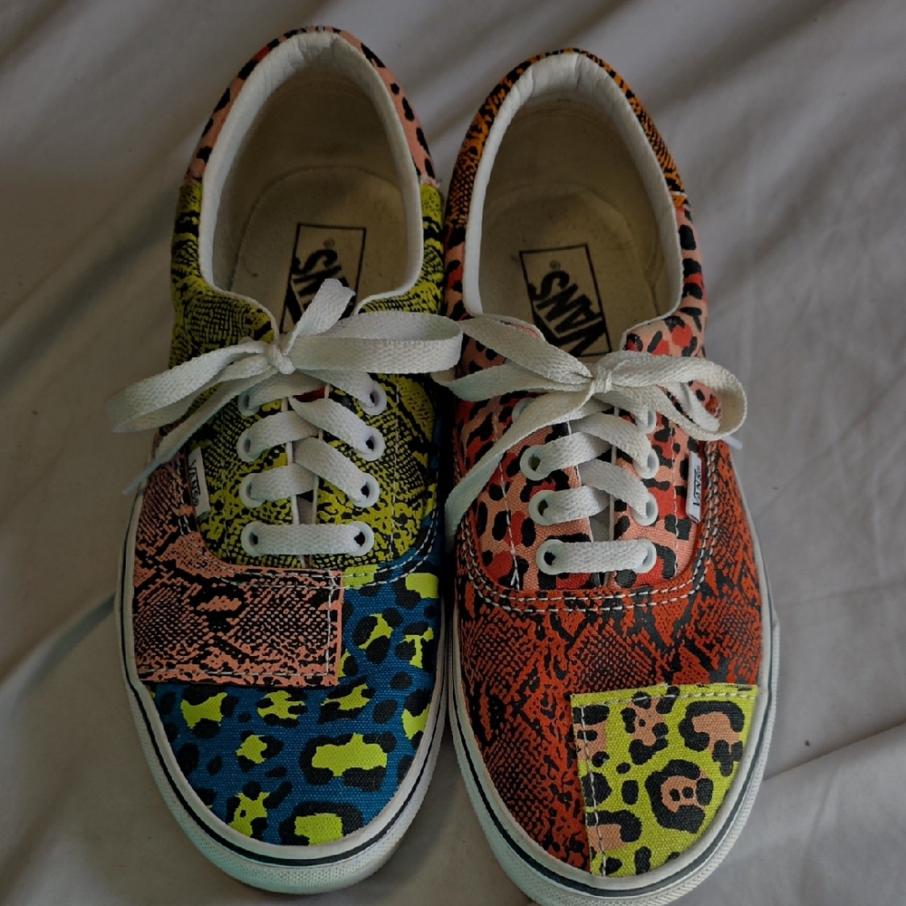 Vans Women's Patchwork Sneakers - Blue, Orange, Yellow